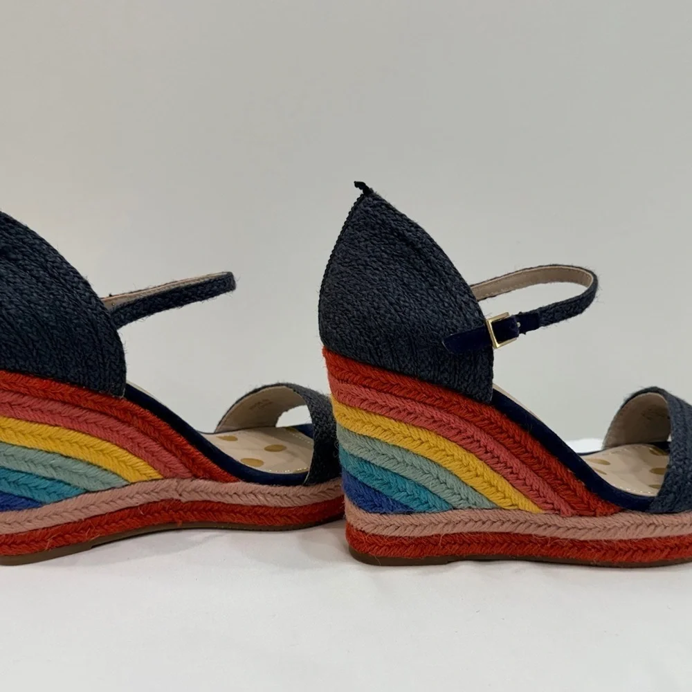 Boden Lily Rainbow Espadrille Wedge Sandals Size 6 (EU 37) Platform Ankle Strap